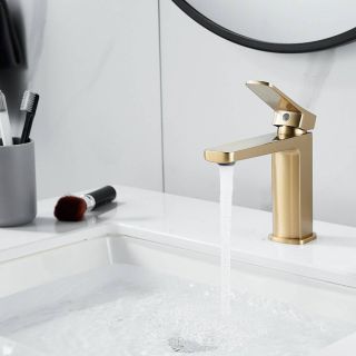 Смеситель для раковины Shevanik S9901G золотой сатин